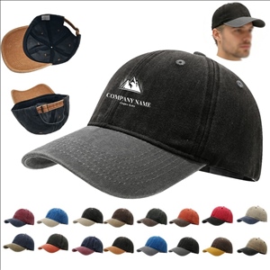 Vintage Style Unisex Washed Cotton 6 Panel Hats